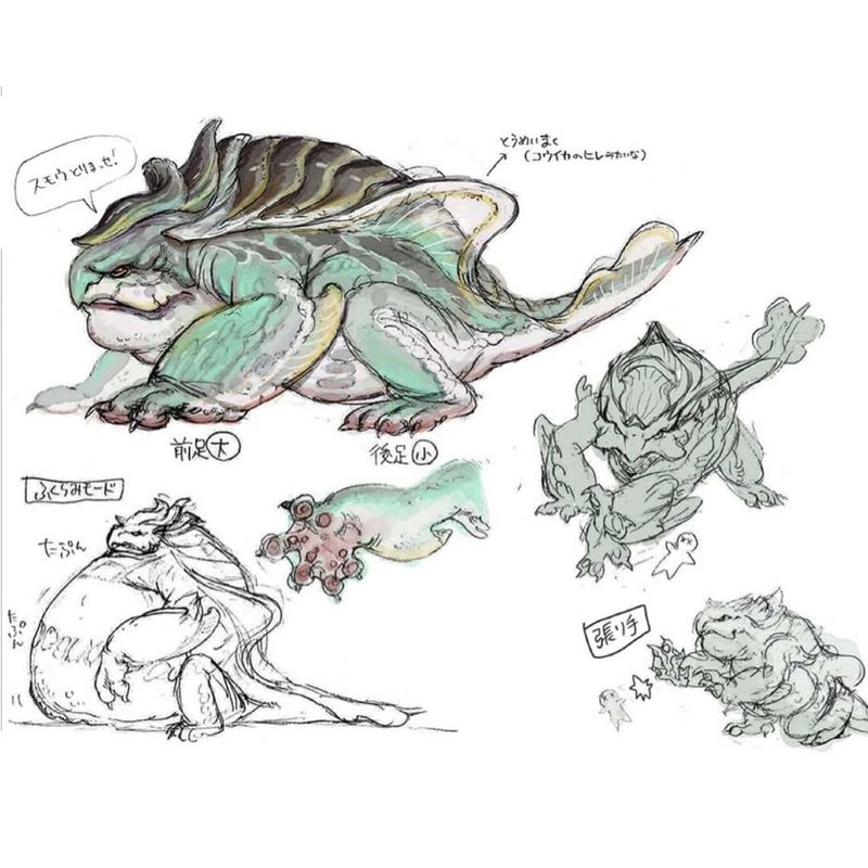 《怪物猎人 崛起》河童蛙设计稿公开 包含初稿和弃案