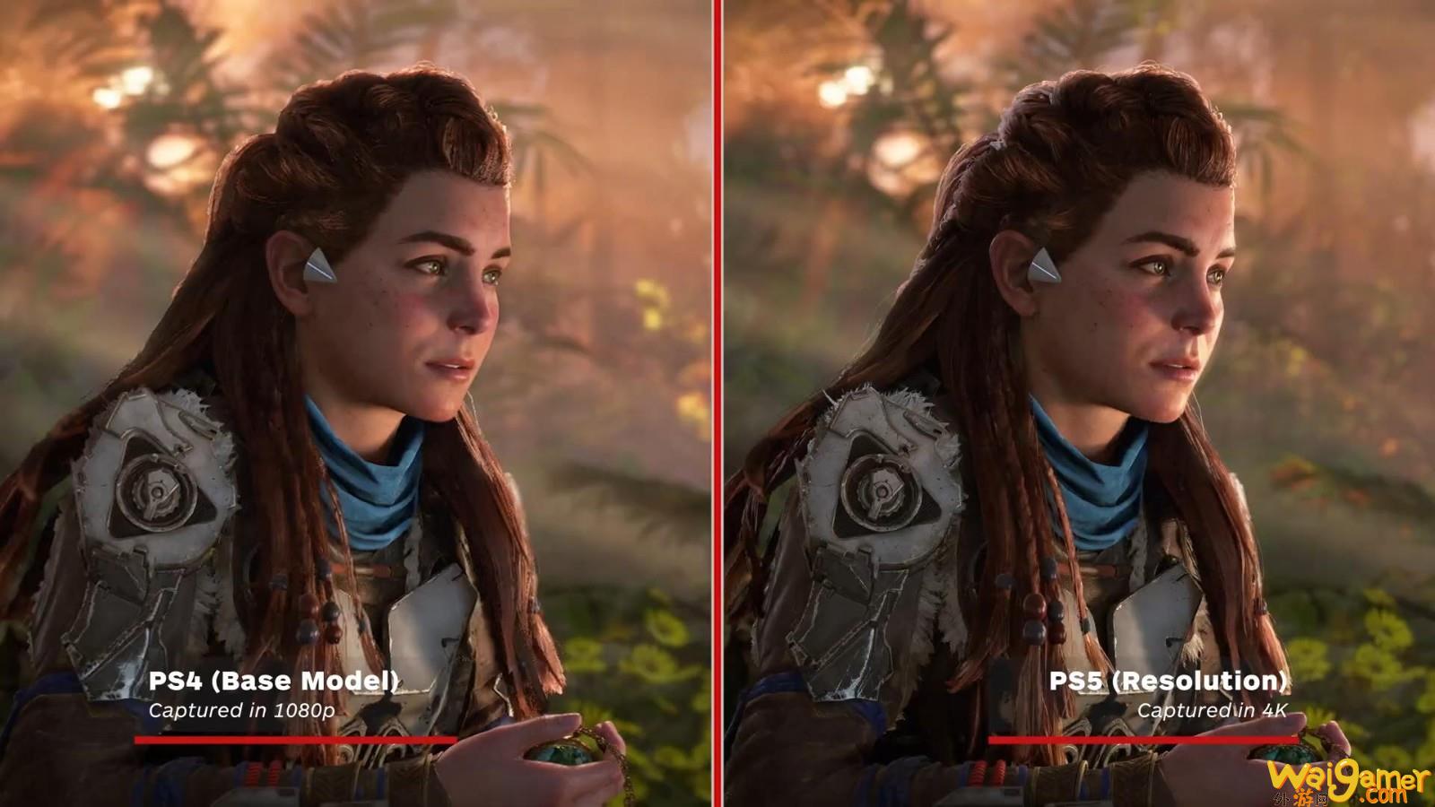 《地平线：西之绝境》PS5与PS4版对比 女主更迷人(地平线西之绝境长颈兽)