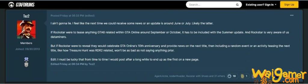 T2或将于5月17日公布《GTA6》新消息 期待吗？